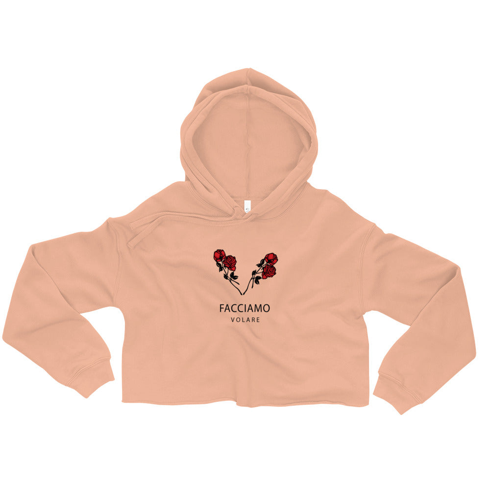 Red Rose Crop Hoodie (FV) - Facciamo Volare