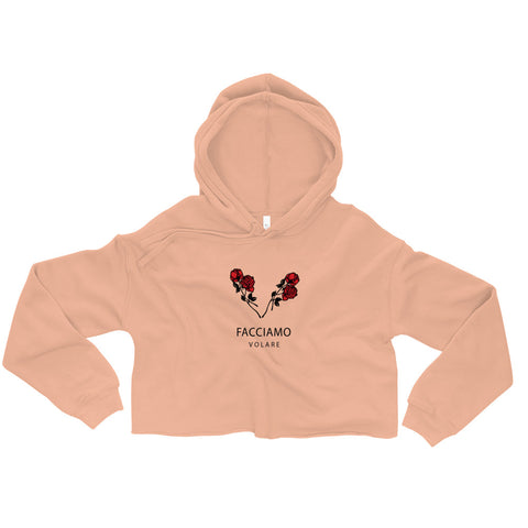 Red Rose Crop Hoodie (FV) - Facciamo Volare